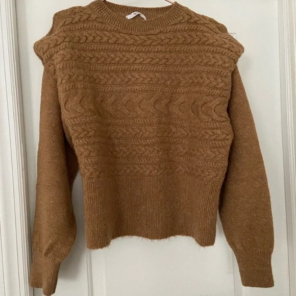 Shoulder pad camel sweater - Picture 3 of 7